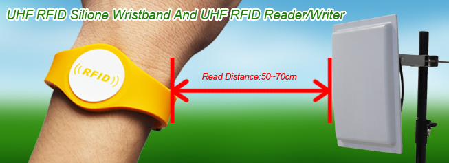 UHF RFID Silione Wristband And UHF RFID Reader/Writer