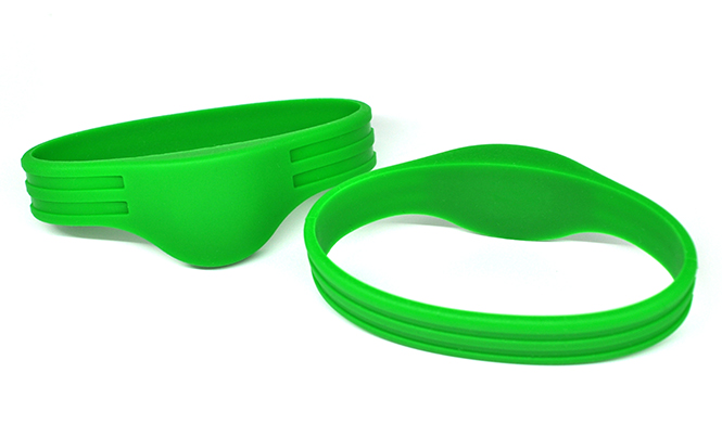 Double Groove Half Round RFID Silicone Wristband